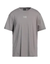 Ea7 Man T-shirt Taupe Size 3xl Cotton In Grey
