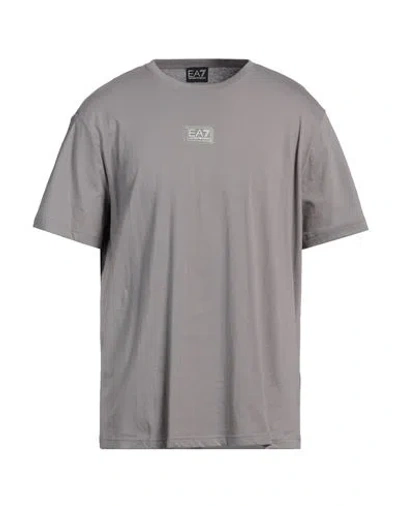 Ea7 Man T-shirt Taupe Size 3xl Cotton In Grey