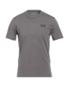 Ea7 Man T-shirt Taupe Size M Cotton In Gray
