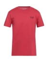 Ea7 Man T-shirt Tomato Red Size L Cotton
