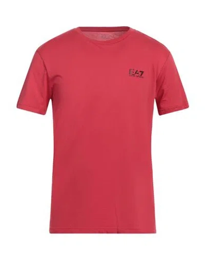 Ea7 Man T-shirt Tomato Red Size L Cotton