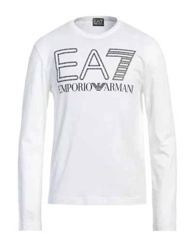 Ea7 Man T-shirt White Size Xl Cotton