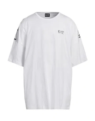 Ea7 Man T-shirt White Size 3xl Cotton