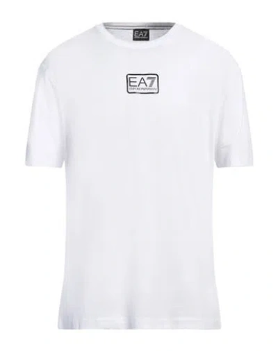 Ea7 Man T-shirt White Size 3xl Cotton In White