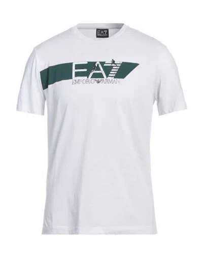 Ea7 Man T-shirt White Size 3xl Cotton