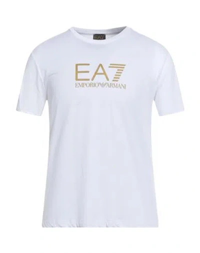 Ea7 Man T-shirt White Size 3xl Cotton