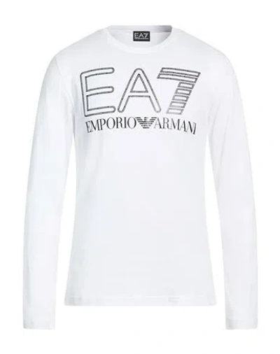 Ea7 Man T-shirt White Size 3xl Cotton