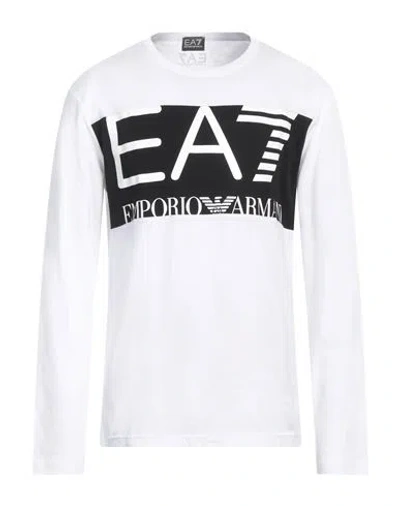 Ea7 Man T-shirt White Size 3xl Cotton In White