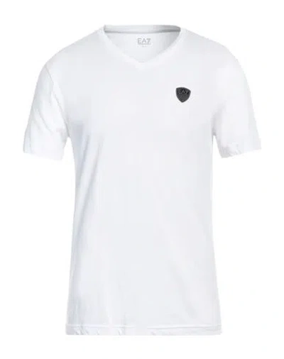 Ea7 Man T-shirt White Size 3xl Cotton