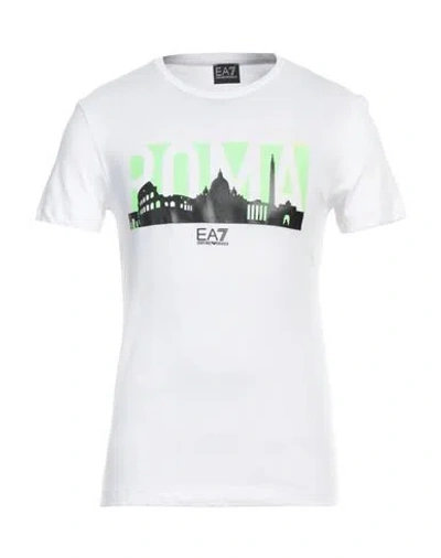 Ea7 Man T-shirt White Size 3xl Cotton