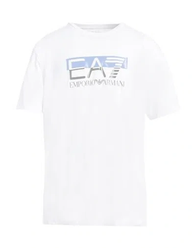 Ea7 Man T-shirt White Size 3xl Cotton, Elastane