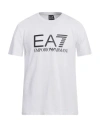 Ea7 Man T-shirt White Size Xxl Cotton, Elastane In White