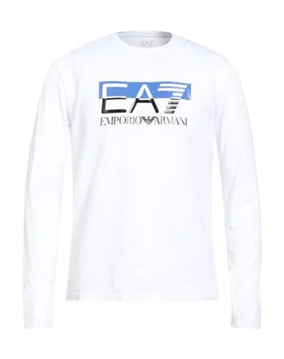 Ea7 Man T-shirt White Size 3xl Cotton, Elastane