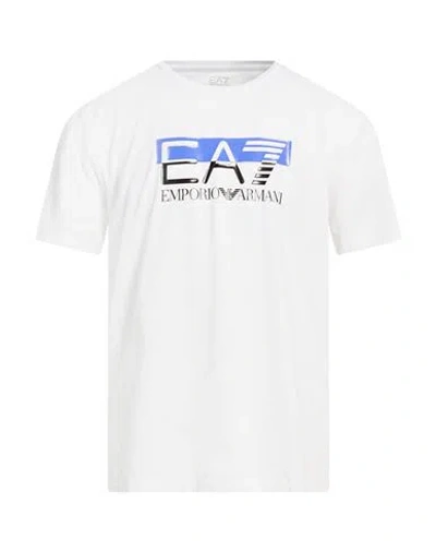 Ea7 Man T-shirt White Size 3xl Cotton, Elastane