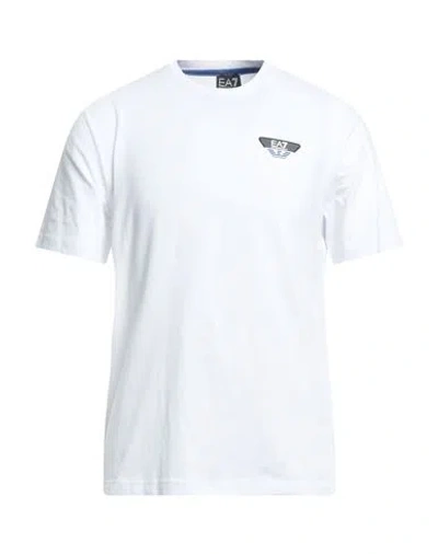 Ea7 Man T-shirt White Size 3xl Cotton, Elastane