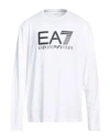 Ea7 Man T-shirt White Size 3xl Cotton, Elastane In White
