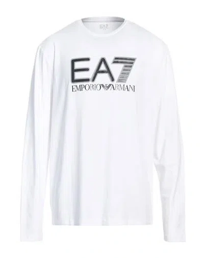 Ea7 Man T-shirt White Size 3xl Cotton, Elastane