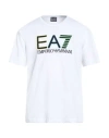 Ea7 Man T-shirt White Size L Cotton