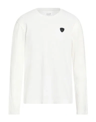 Ea7 Man T-shirt White Size L Cotton