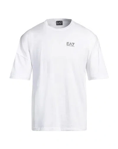 Ea7 Man T-shirt White Size Xl Cotton, Elastane