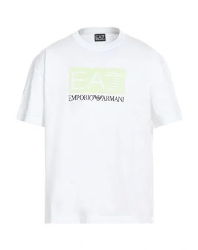 Ea7 Man T-shirt White Size Xxl Cotton