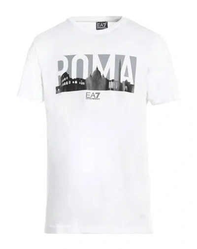Ea7 Man T-shirt White Size Xxl Cotton