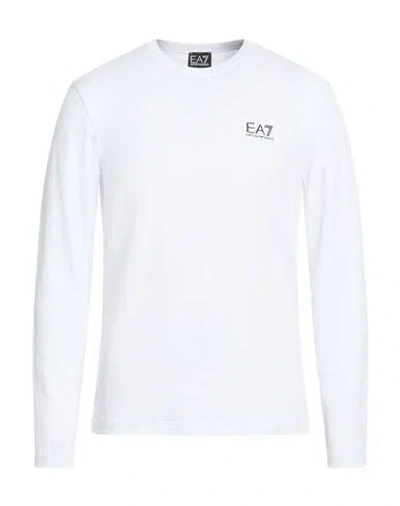 Ea7 Man T-shirt White Size Xxl Cotton, Elastane
