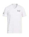 Ea7 Man T-shirt White Size Xxl Polyester, Elastane