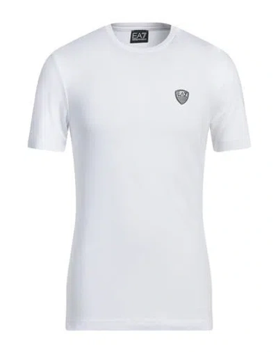 Ea7 Man T-shirt White Size Xxl Viscose, Polyamide, Elastane In White