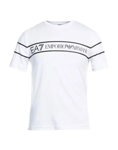 Ea7 Man T-shirt White Size Xxs Cotton