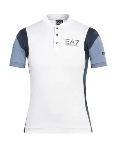 Ea7 Man T-shirt White Size Xxs Recycled Polyester In White