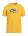Ea7 Man T-shirt Yellow Size Xl Cotton, Elastane