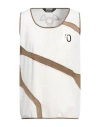 Ea7 Man Tank Top Ivory Size M Polyamide, Elastane In White