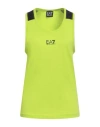 Ea7 Man Tank Top Lime Green Size L Cotton, Polyester