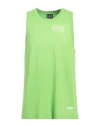 Ea7 Man Tank Top Lime Green Size L Polyester, Polyamide In Green