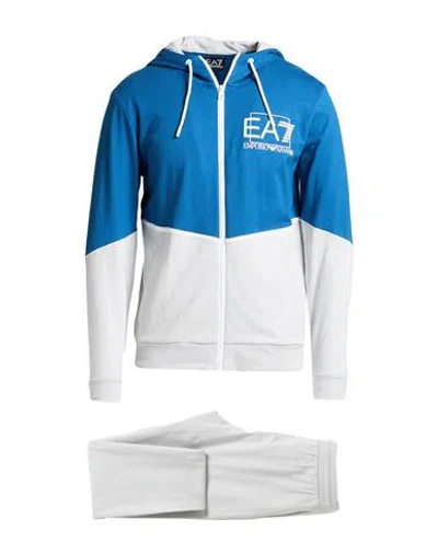 Ea7 Man Tracksuit Azure Size 3xl Cotton, Elastane