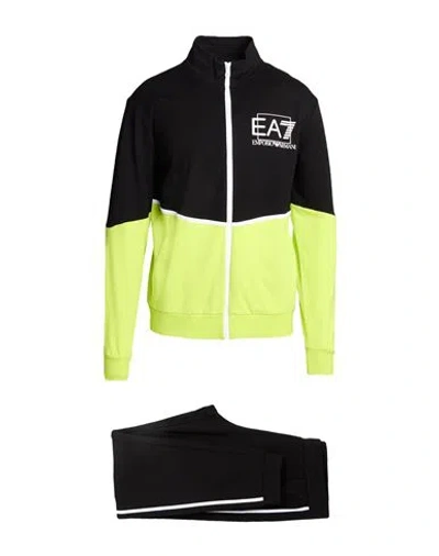 Ea7 Man Tracksuit Black Size 3xl Cotton, Elastane