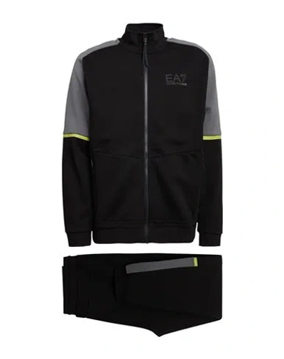 Ea7 Man Tracksuit Black Size 3xl Cotton, Polyester, Elastane