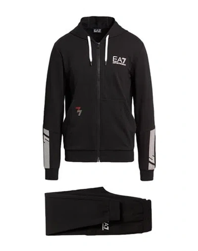 Ea7 Man Tracksuit Black Size 3xl Cotton, Polyester, Elastane