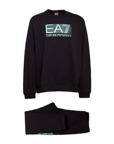 Ea7 Man Tracksuit Black Size 3xl Cotton, Polyester, Elastane