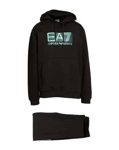 Ea7 Man Tracksuit Black Size 3xl Cotton, Polyester, Elastane