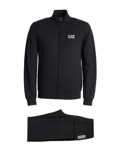 Ea7 Man Tracksuit Black Size L Cotton, Elastane
