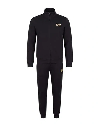 Ea7 Long-sleeved Zipper Jacket In Black