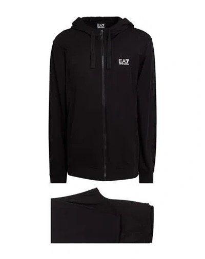 Ea7 Man Tracksuit Black Size Xl Cotton, Elastane