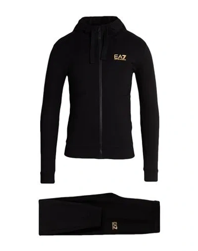 Ea7 Man Tracksuit Black Size Xs Cotton, Elastane