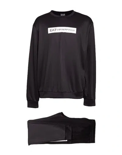 Ea7 Man Tracksuit Black Size Xxl Polyester, Elastane