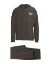 Ea7 Man Tracksuit Charcoal Size Xxl Polyester In Grey