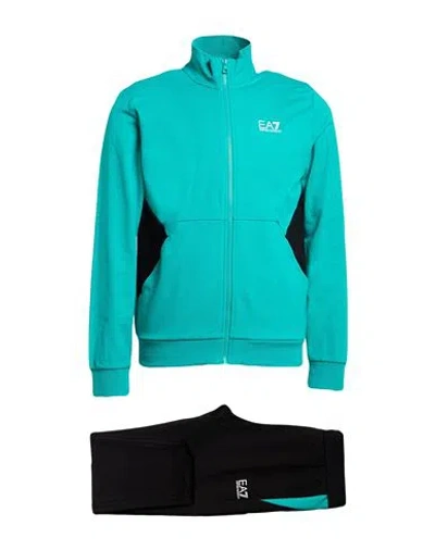 Ea7 Man Tracksuit Emerald Green Size Xxl Cotton In Blue