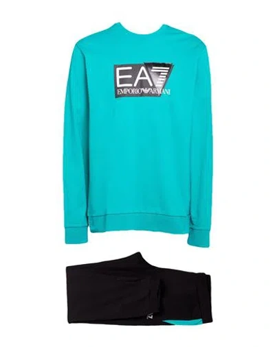 Ea7 Man Tracksuit Emerald Green Size Xxl Cotton In Blue