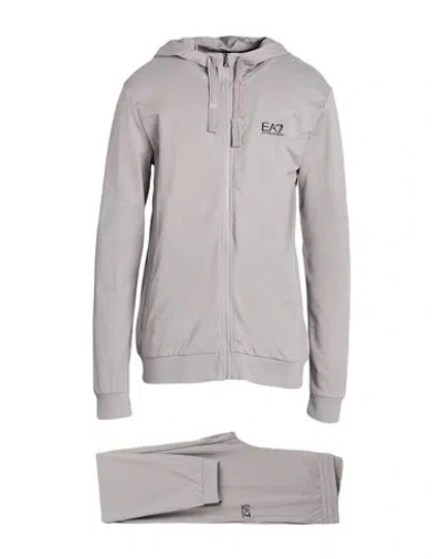 Ea7 Man Tracksuit Grey Size 3xl Cotton, Elastane In Gray